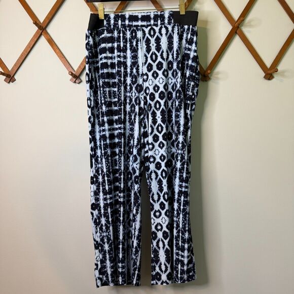 INC International Concepts Navy Tie Dye Wide Leg Cropped Palazzo Pants Medium - Picture 9 of 9